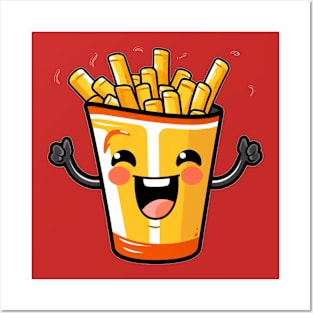 kawaii french fries T-Shirt cute potatofood funny Posters and Art